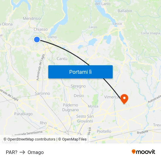 PAR? to Ornago map