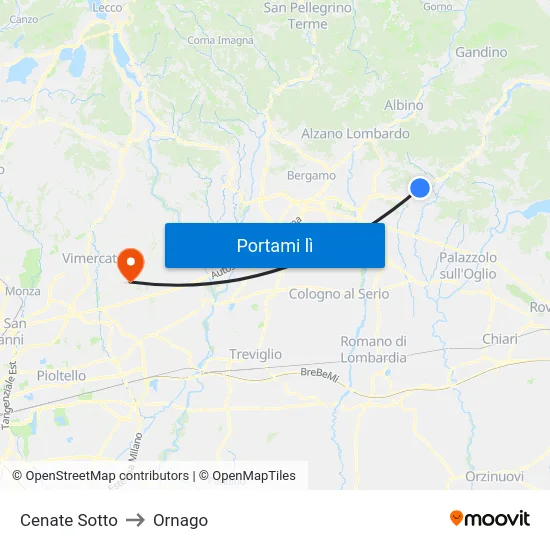 Cenate Sotto to Ornago map