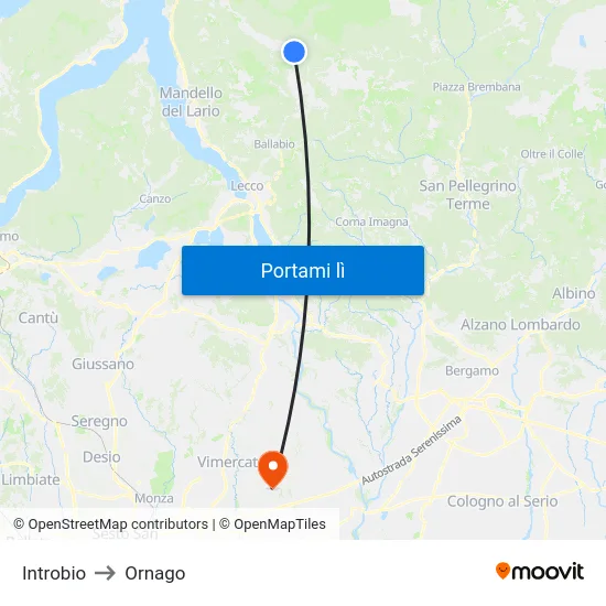 Introbio to Ornago map