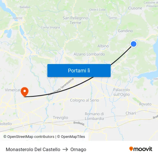 Monasterolo Del Castello to Ornago map