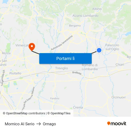 Mornico Al Serio to Ornago map