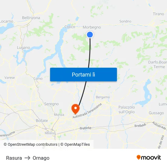 Rasura to Ornago map