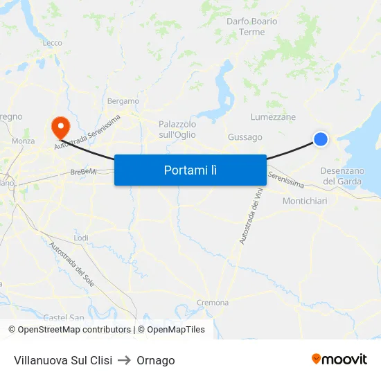Villanuova Sul Clisi to Ornago map