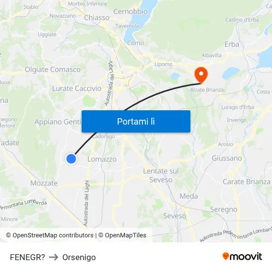 FENEGR? to Orsenigo map