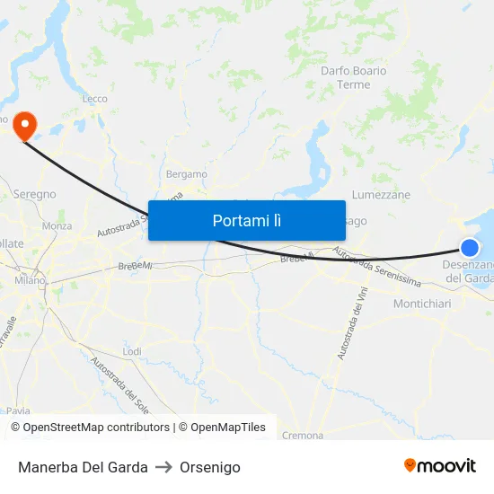 Manerba Del Garda to Orsenigo map