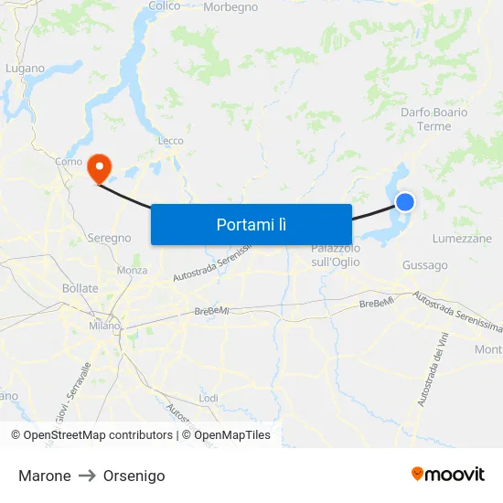 Marone to Orsenigo map