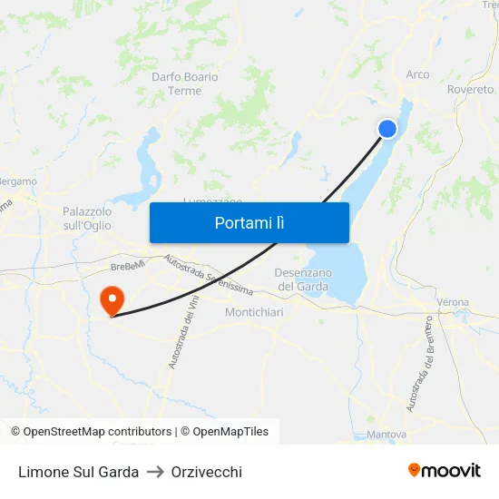 Limone Sul Garda to Orzivecchi map