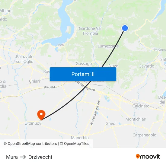 Mura to Orzivecchi map