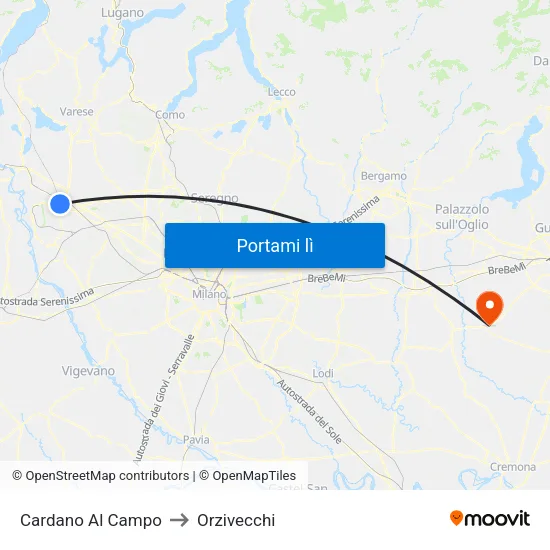 Cardano Al Campo to Orzivecchi map