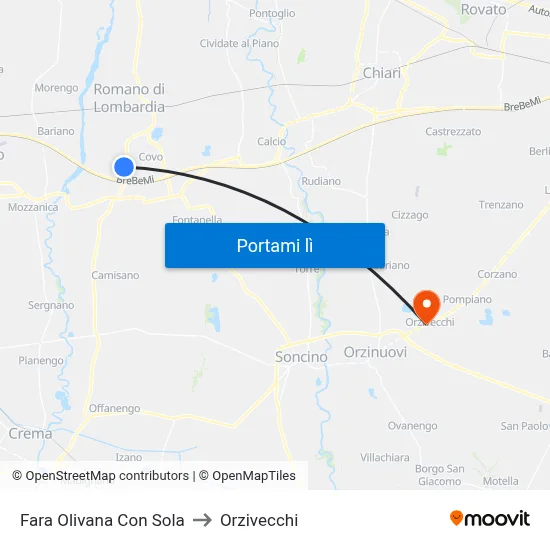 Fara Olivana Con Sola to Orzivecchi map
