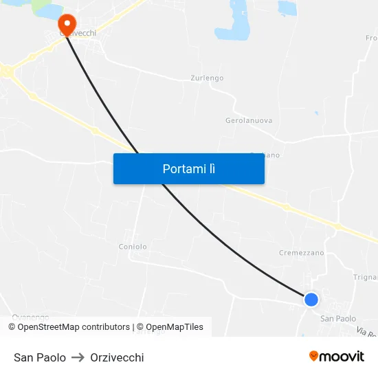San Paolo to Orzivecchi map