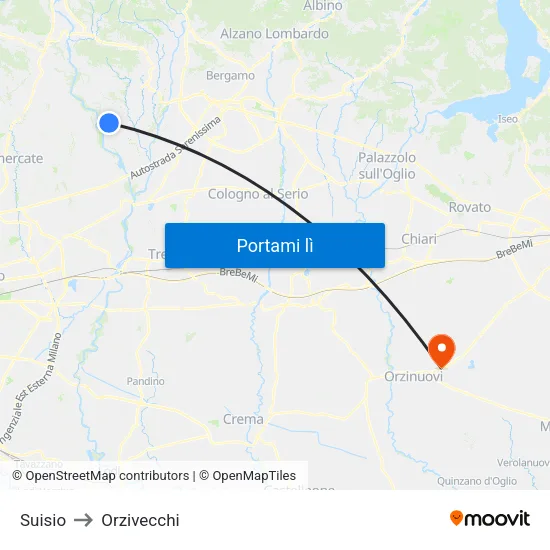 Suisio to Orzivecchi map