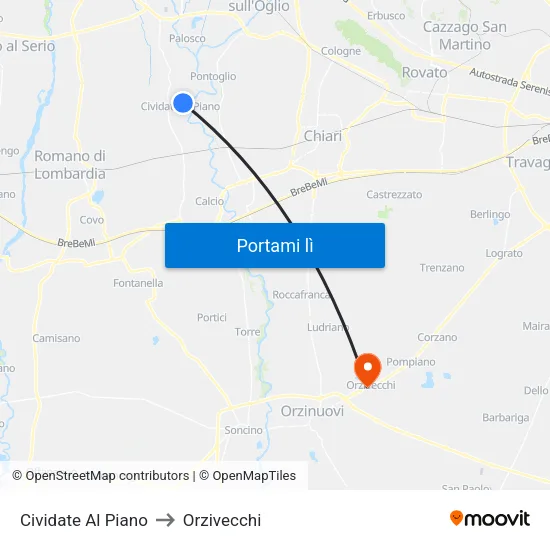 Cividate Al Piano to Orzivecchi map