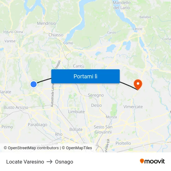 Locate Varesino to Osnago map