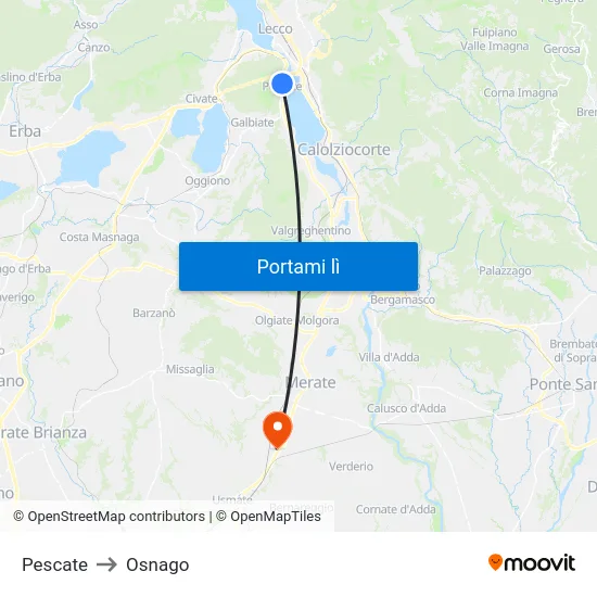 Pescate to Osnago map