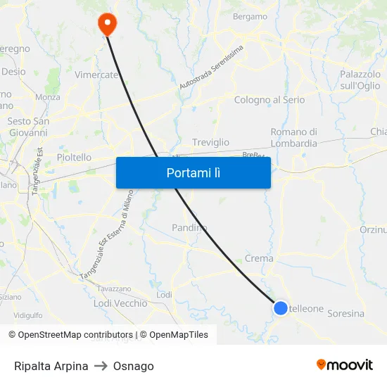 Ripalta Arpina to Osnago map