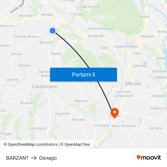 BARZAN? to Osnago map