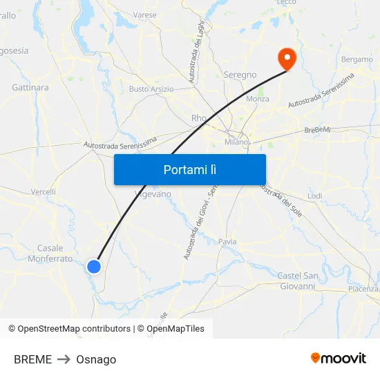 BREME to Osnago map