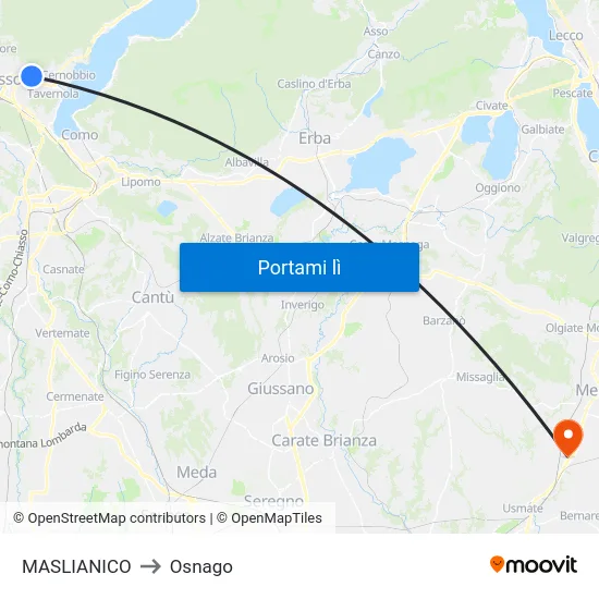 MASLIANICO to Osnago map