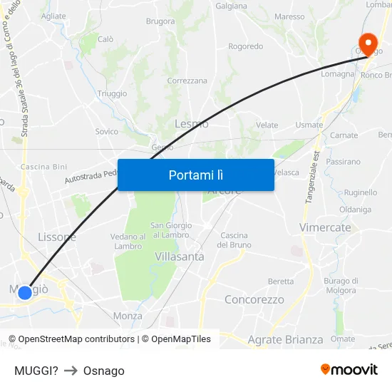 MUGGI? to Osnago map