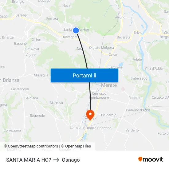 SANTA MARIA HO? to Osnago map