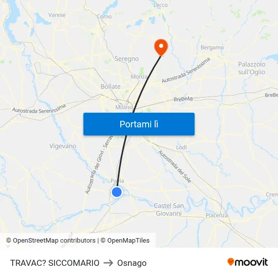 TRAVAC? SICCOMARIO to Osnago map