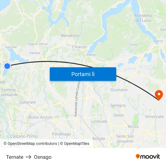 Ternate to Osnago map