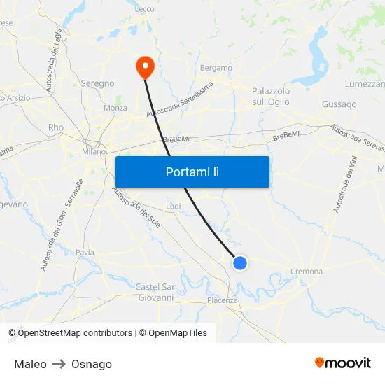 Maleo to Osnago map