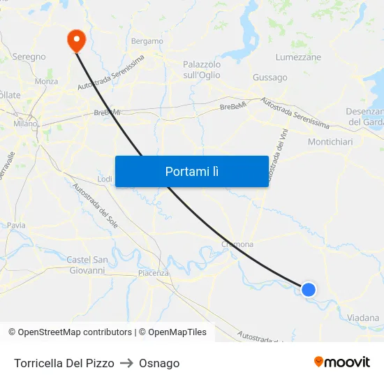 Torricella Del Pizzo to Osnago map