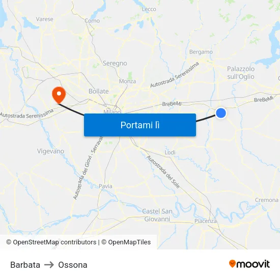 Barbata to Ossona map