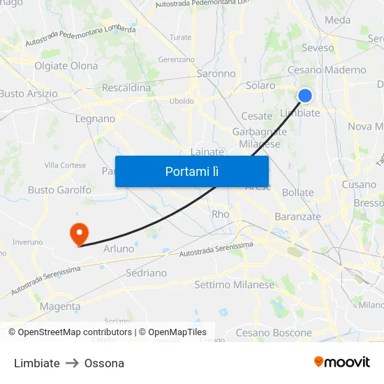 Limbiate to Ossona map