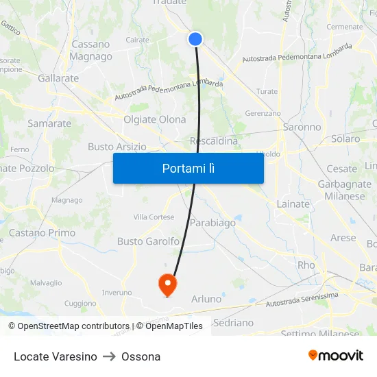 Locate Varesino to Ossona map