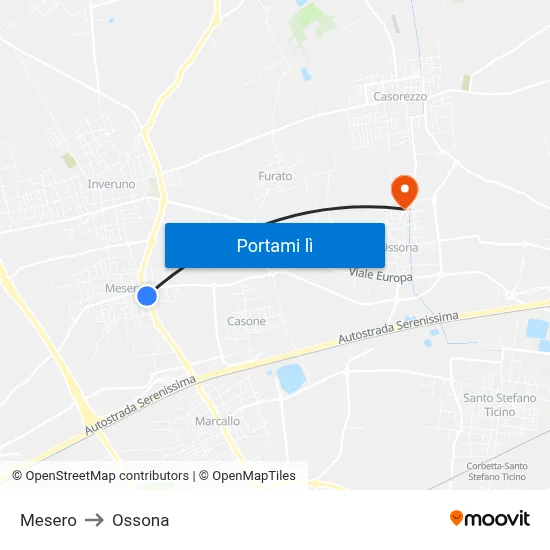 Mesero to Ossona map