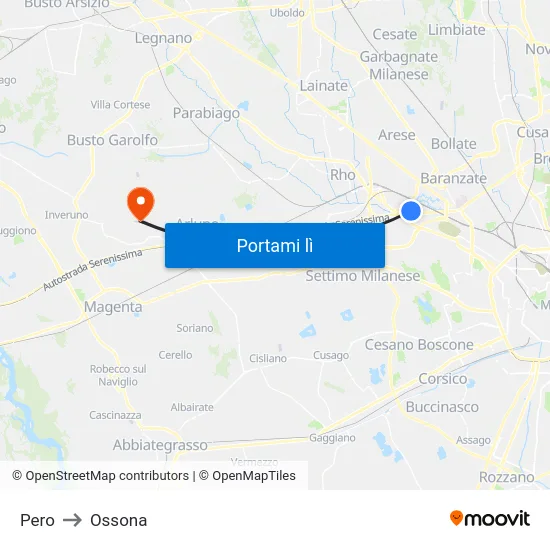 Pero to Ossona map