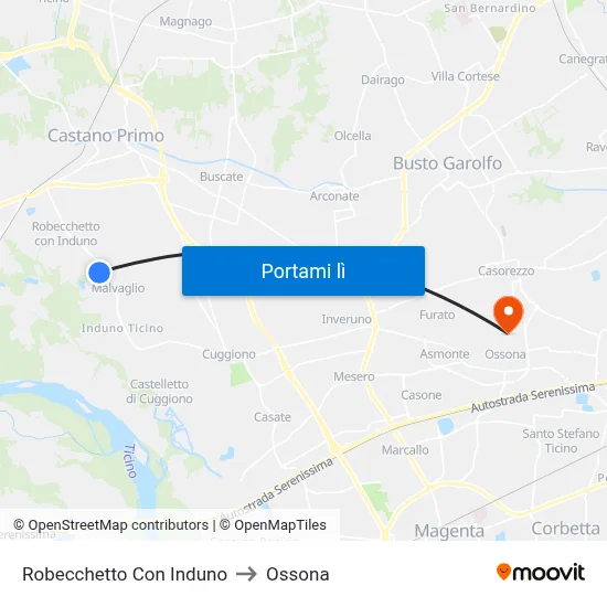 Robecchetto Con Induno to Ossona map
