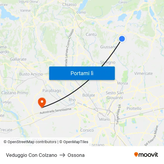 Veduggio Con Colzano to Ossona map