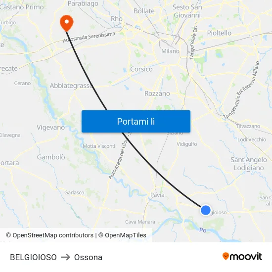 BELGIOIOSO to Ossona map