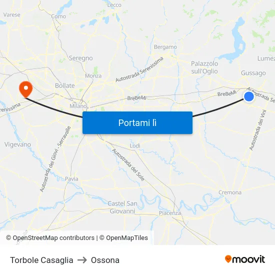 Torbole Casaglia to Ossona map