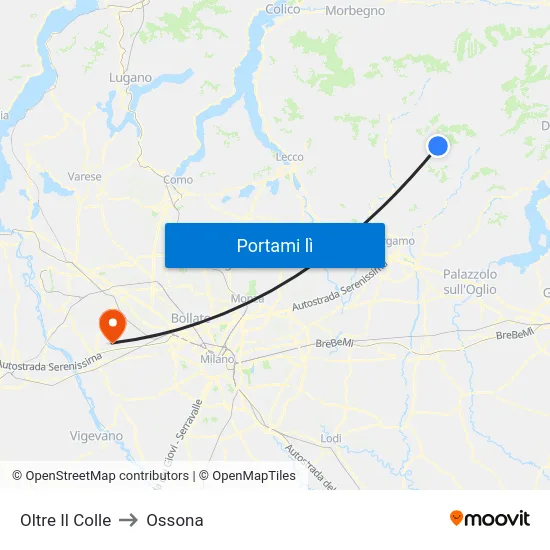 Oltre Il Colle to Ossona map