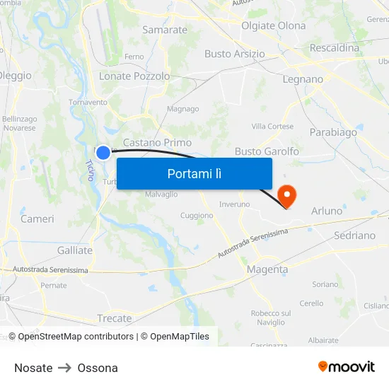 Nosate to Ossona map