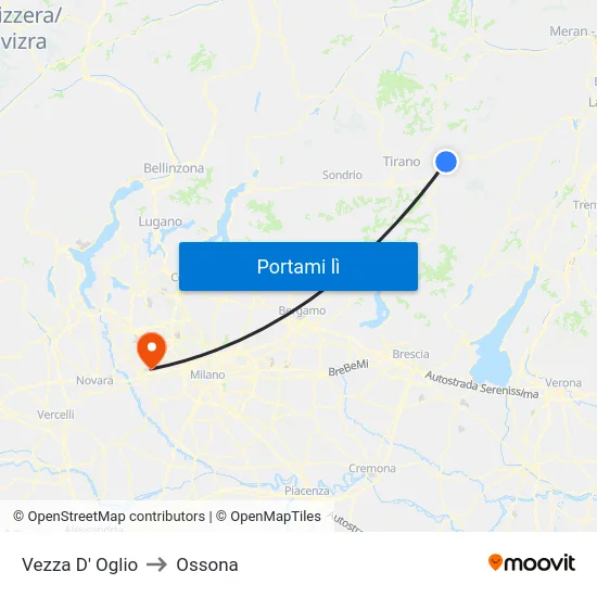 Vezza D' Oglio to Ossona map