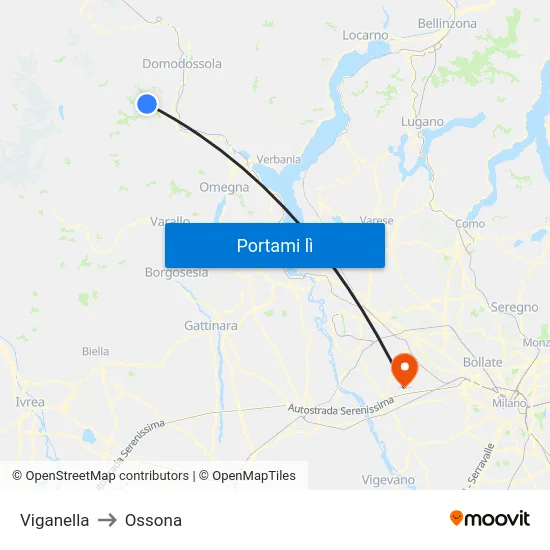 Viganella to Ossona map