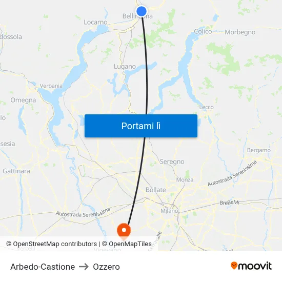 Arbedo-Castione to Ozzero map