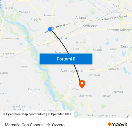 Marcallo Con Casone to Ozzero map