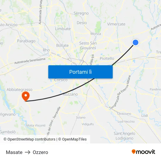 Masate to Ozzero map