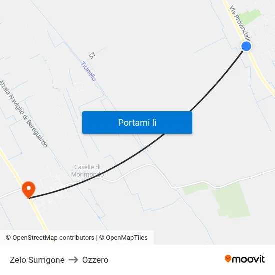 Zelo Surrigone to Ozzero map
