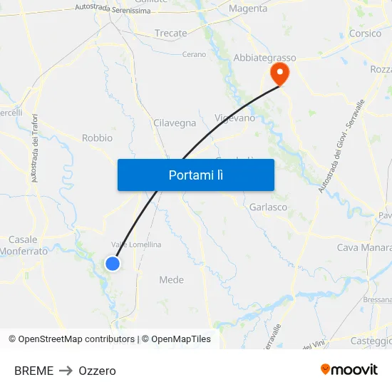 BREME to Ozzero map