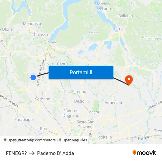 FENEGR? to Paderno D' Adda map