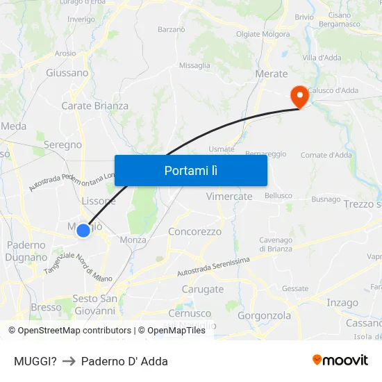 MUGGI? to Paderno D' Adda map