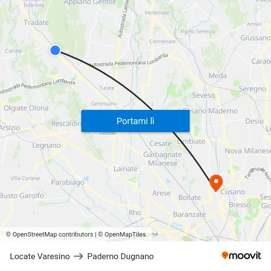 Locate Varesino to Paderno Dugnano map